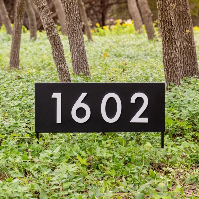 

Spicewood XL Address Sign Modern Steel Yard Sign Large 6 Inch House Numbers for Outdoor Exterior House Street Driveway Decor