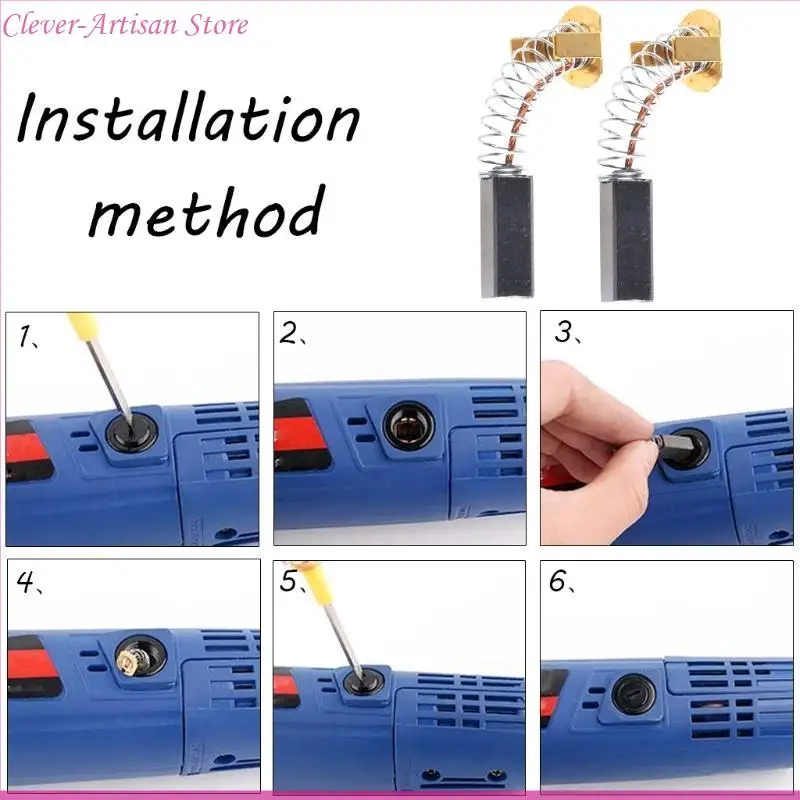 E06B 2PCS حفر فرشاة الكربون الفرشاة الكربون