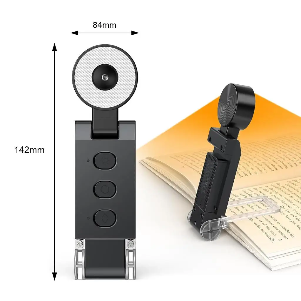 Clip On Reading Lamp USB Rechargeable LED Book Light Dimmable Desk Bedside Table Lamp Foldable Portable Eye Care Study Bedroom