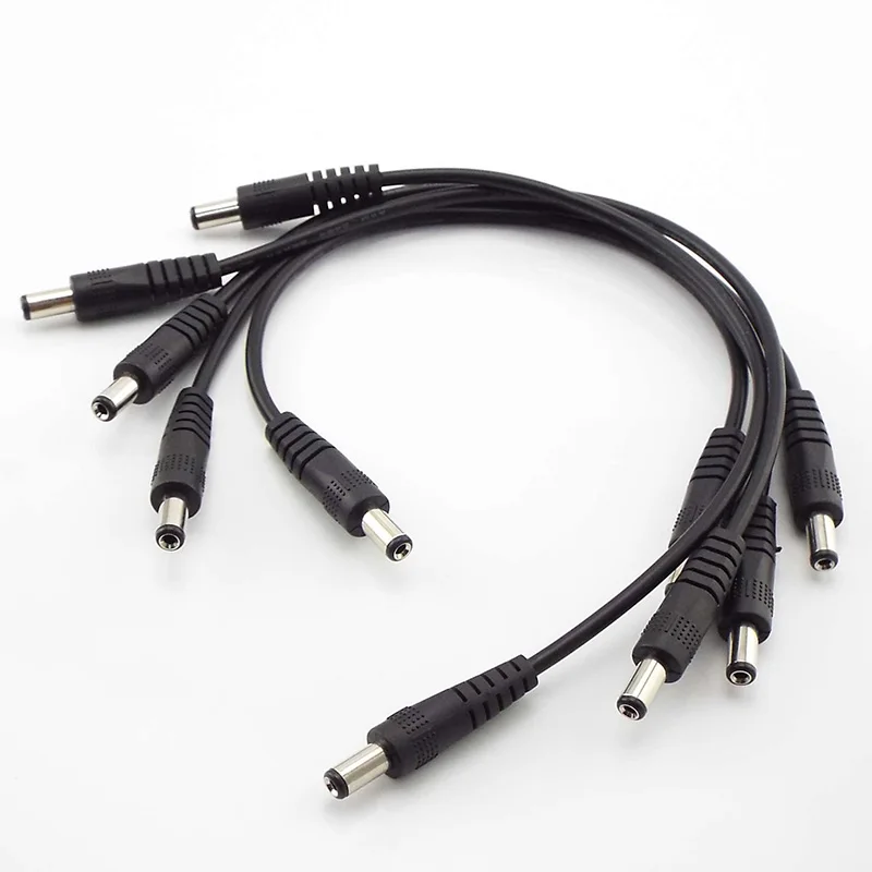 DC Power Cable Plug 5.5 x 2.1mm Male To 5.5 x 2.1 Male CCTV Adapter Connector Cable 12V Power Extension Cords 0.25m/0.5m/1m D6