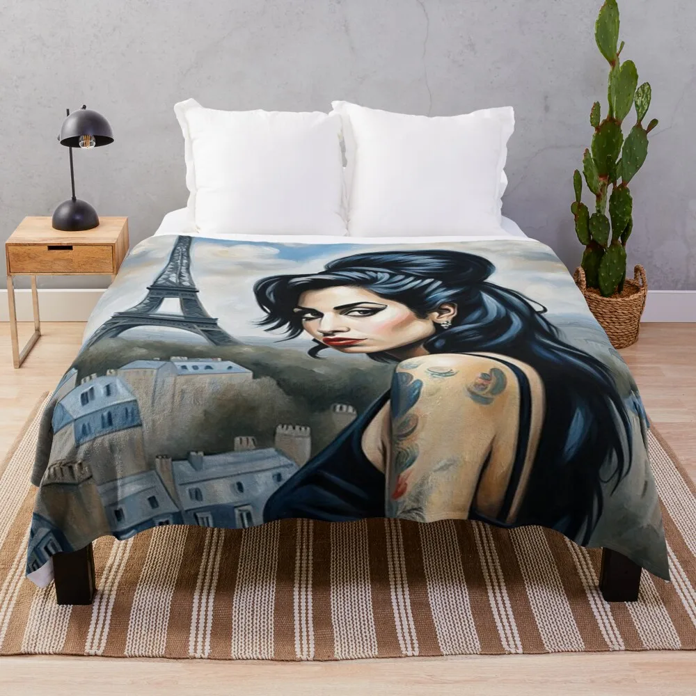 

Amy Winehouse in Paris Throw Blanket Shaggy Retros Blankets