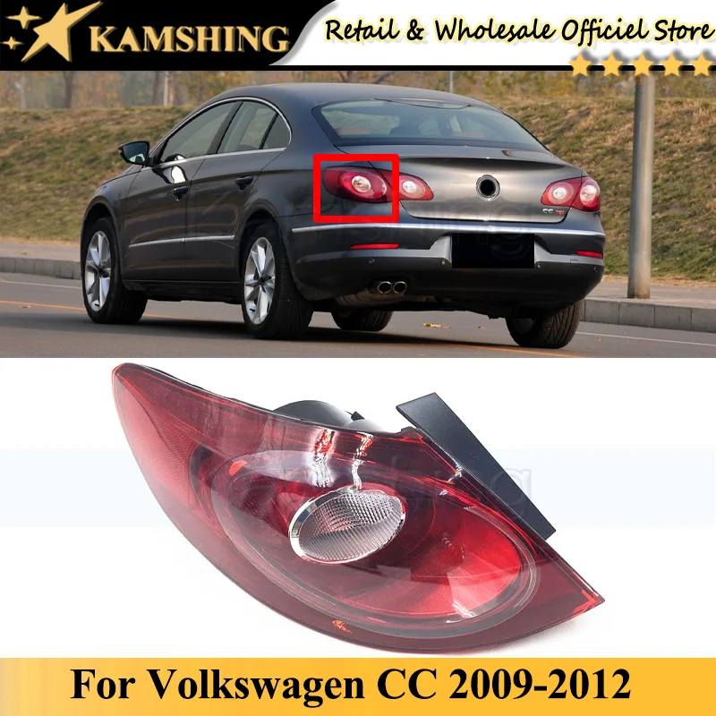 

Kamshing Outer For Volkswagen CC 2009 2010 2011 2012 Rear Tail light lamp Taillights taillamps Brake Light