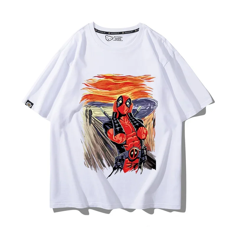 Marvel movie t-shirt in cotone Deadpool uomo e donna con la stessa estate traspirante sciolto 100 moda top manica corta y2k