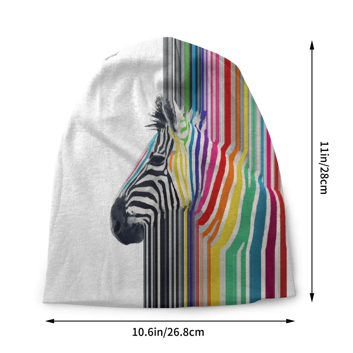 Colorful Vibrant Stripes Zebra Thin Skullies Beanies Autumn Spring Caps For Men Women Zebra Animal Ski Caps Bonnet Hats