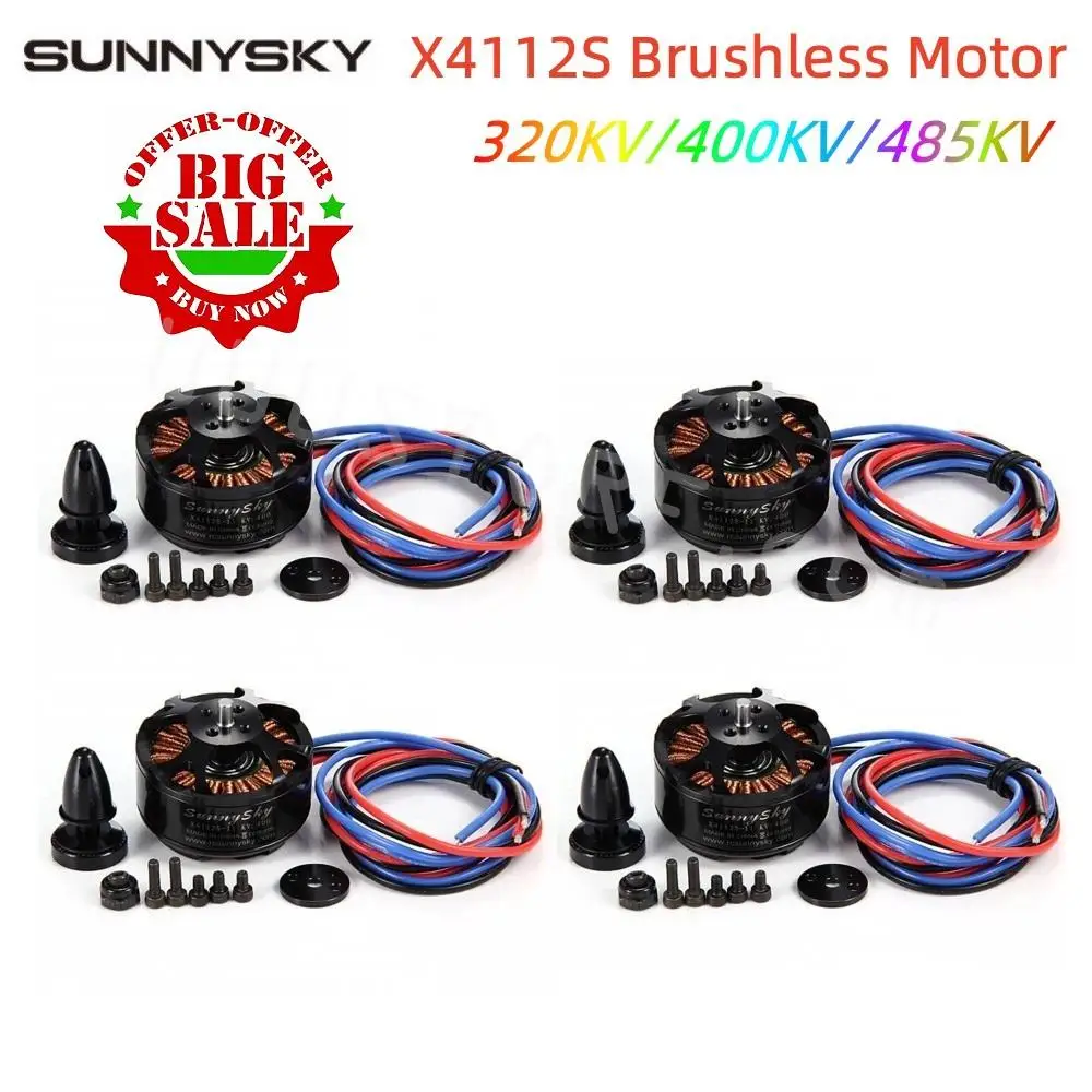 

1/2/4PCS SunnySky X4112S 320KV 400KV 485KV Brushless Motor 15x5 prop for 320W RC Multi-rotor Aircraft Model Airplane Hobby Parts