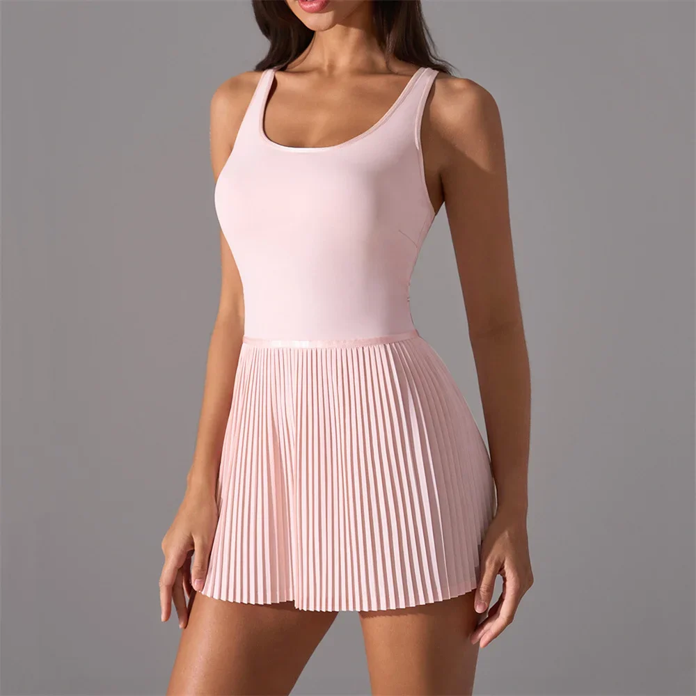 وسادة مكافحة السراويل الرياضية اليوغا مجموعة فستان الغولف المرأة اللياقة البدنية الصالة الرياضية تنفس التنس مطوي تنورة رياضية ملابس نشطة XP26 #2