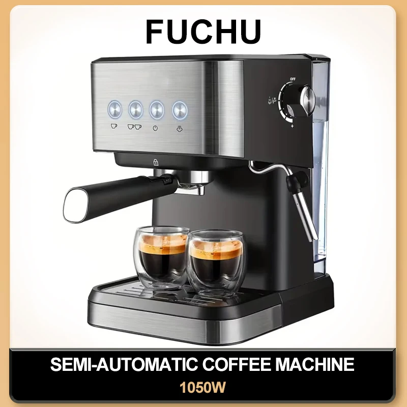 

Semi-Automatic Espresso Machine - Home & Office Coffee Maker, 15Bar Pressure, Milk Frother, for Barista & Coffee Shop Use