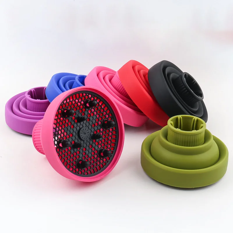 

Portable silicone hair dryer diffuser - foldable retractable nozzle, uniform heat distribution For Hair Accessories