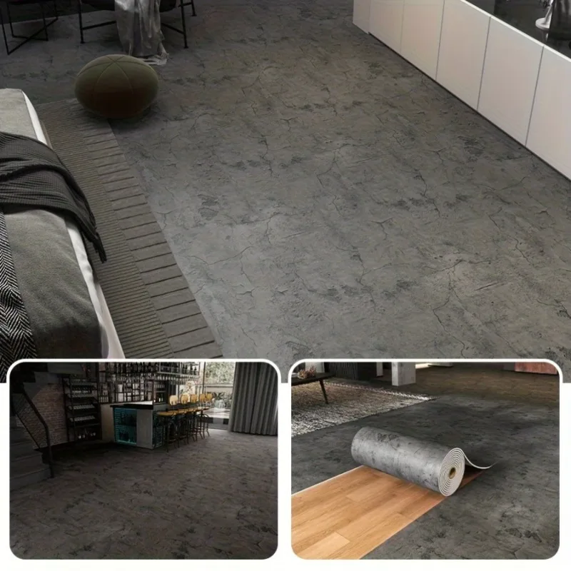 Image 7: Papier peint auto-adhésif texturé gris ciment rétro, imperméable, à peler et coller, en vinyle, adapté aux comptoirs et aux murs