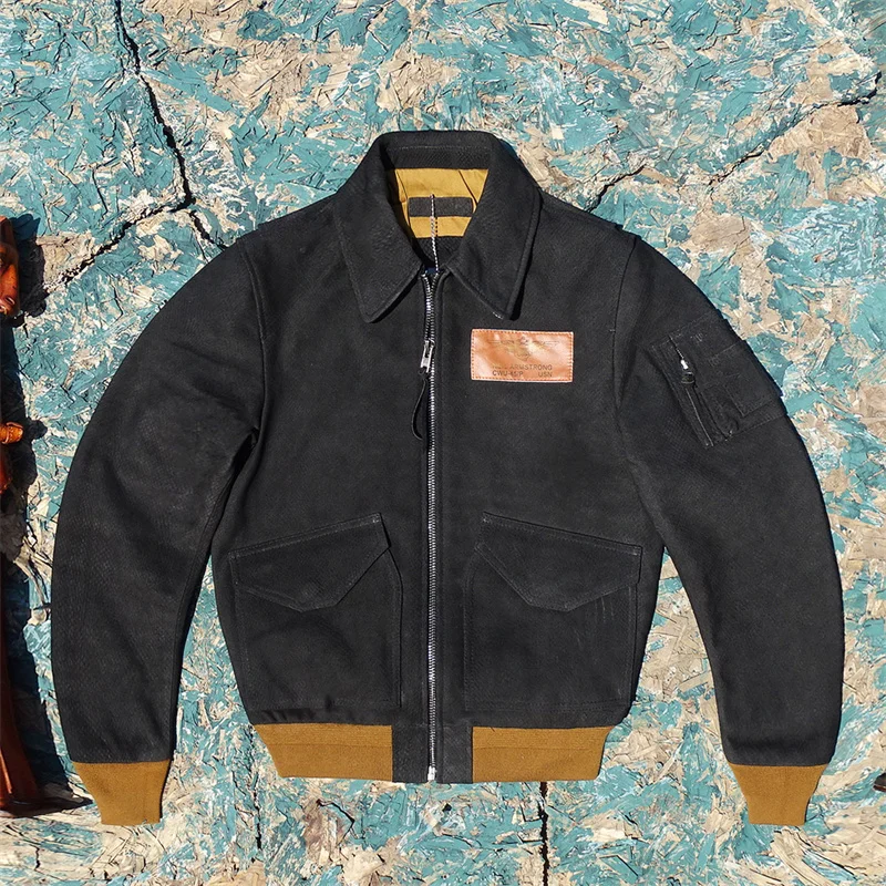 

Classic 45P frosted old cowhide leather leather jacket men's loose European leather jacket flight suit