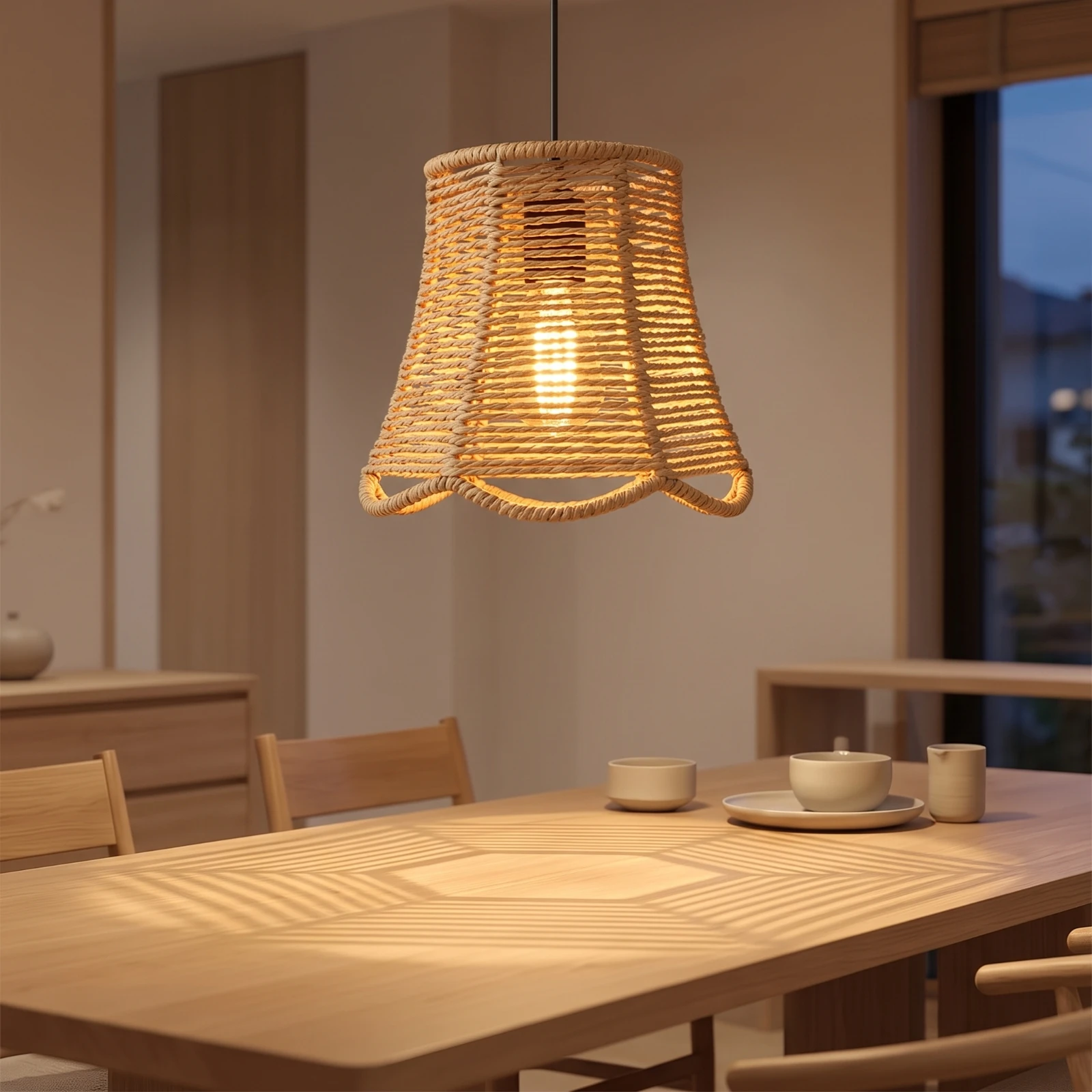 Rattan Lampshade Tapered Wicker Lampshade Web Lamp Shade Khaki Rattan Web Lamp Shade Handwoven for Living Room, Cafe