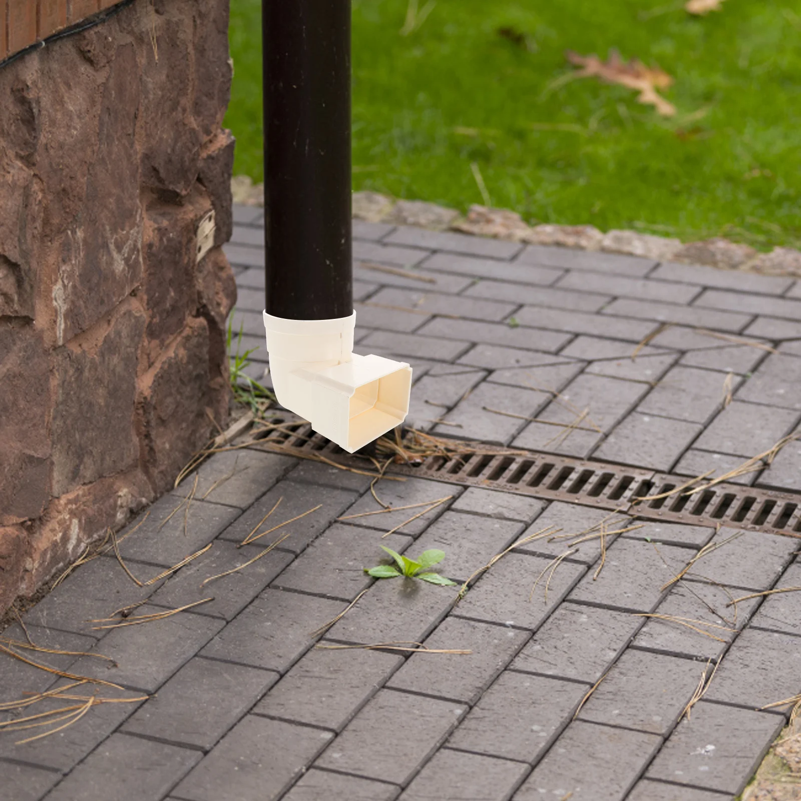 

PVC Square Rain Gutter Downspout Vent Elbow Connector Versatile Rain Water Collector System for Residential Drainage and Water