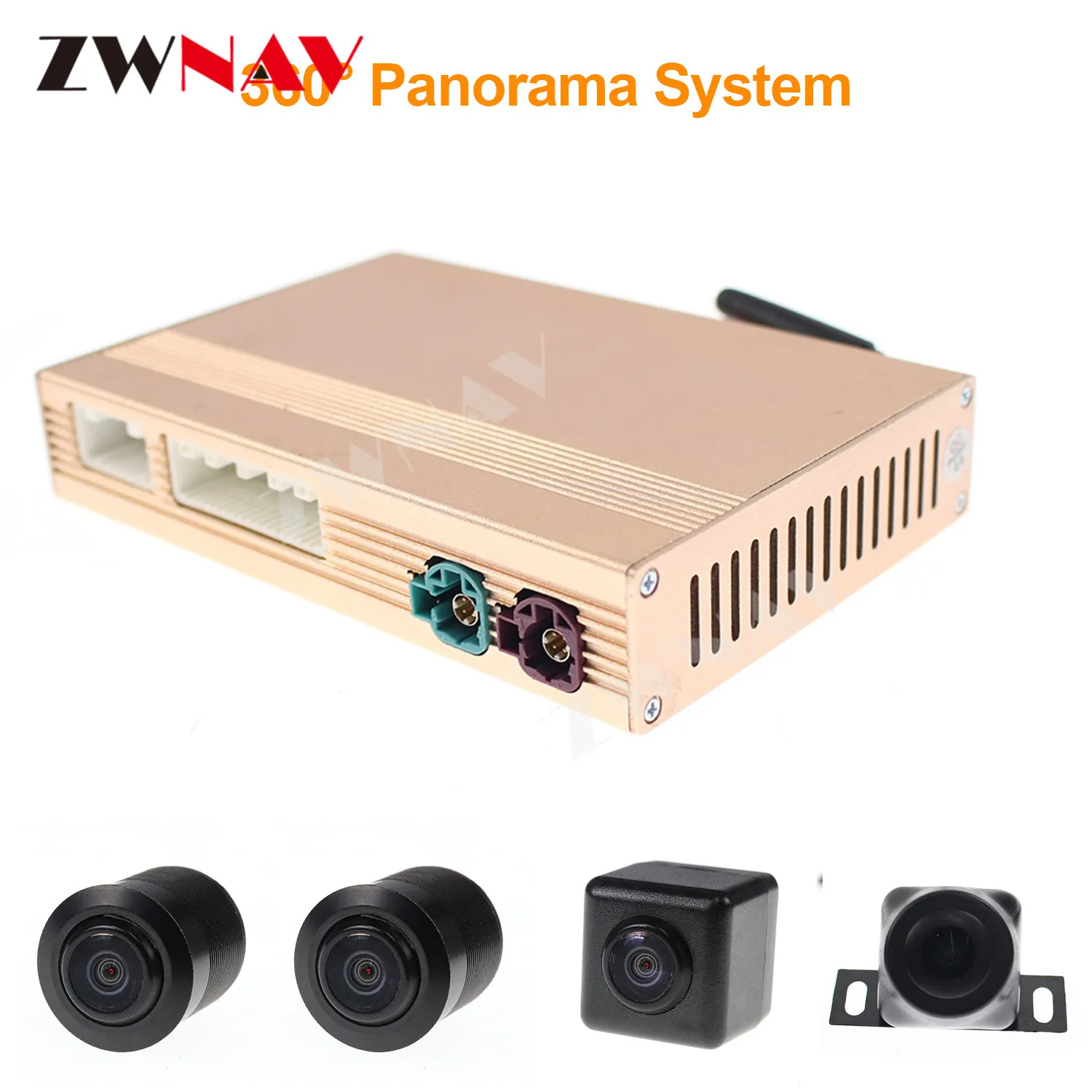 ZWNAV 2024 New AHD 1080P 3D 360 Degree HD Bird View System Cameras Car Parking Surround View 4CH Video Recorder DVR Monitor