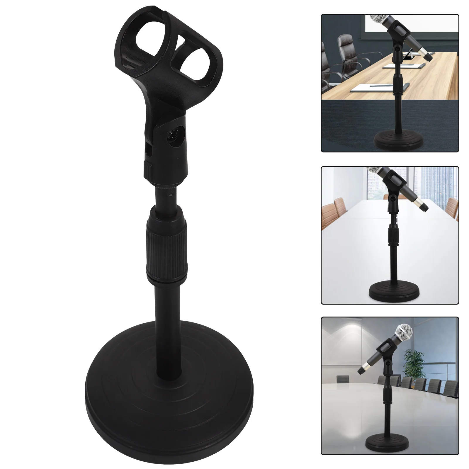 

Adjustable Desktop Microphone Clip Stand Strong Stability for Various Mics Great for Broadcasting Teaching Home Office Use Space