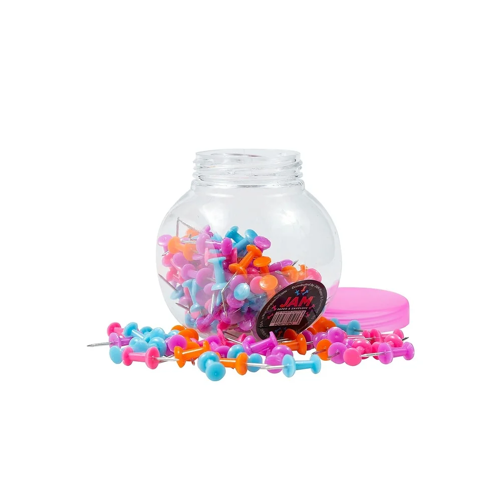 Puntine colorate Barattolo assortito 150 Puntine da disegno in plastica resistente Organizzazione della scheda promemoria per ufficio, casa, aula