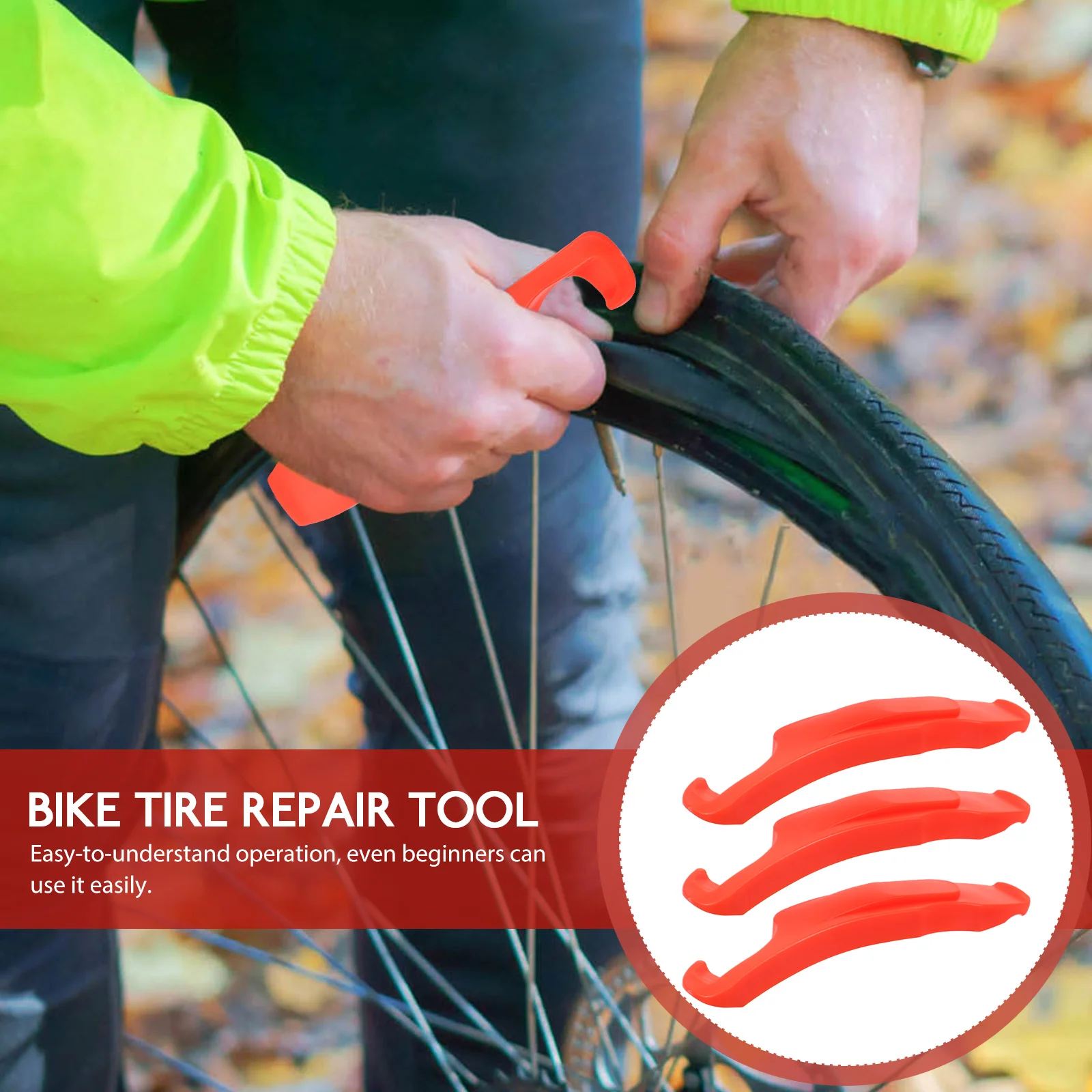 

3pcs Bike Tire Lever Red Repair Tool for Mountain Bikes Portable Lightweight Tyre Dismantling Device Bike Repairing Tool Cycling