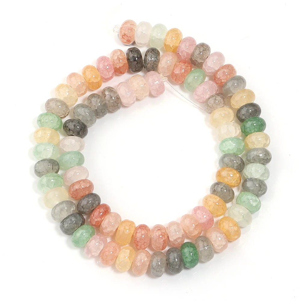 5x8mm Colorful Rondelle Glass Beads Loose Spacer Flat Round Abacus Jade Beads For DIY Charms Bracelet Necklace Decor Accessories image 3