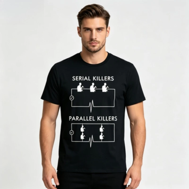 Funny Tech T-Shirt | Programmer & Coder Graphic Tee | Casual  Top | Black & White