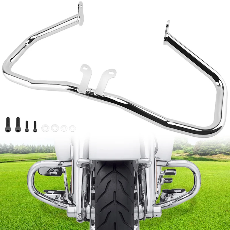 

Хромированная защита двигателя мотоцикла, защита бампера для шоссе, защита рамы, подходит для Harley Road King Street Glide 2014-2024