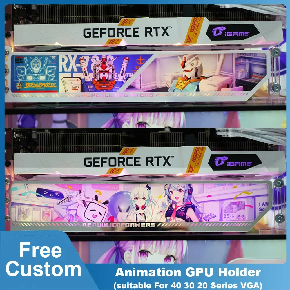 

Customize RGB VGA Holder 5V/12V,3090 4090 Graphic Card Bracket,Gaming Cabinet Decorate Colorful Animation VGA Support AURA SYNC