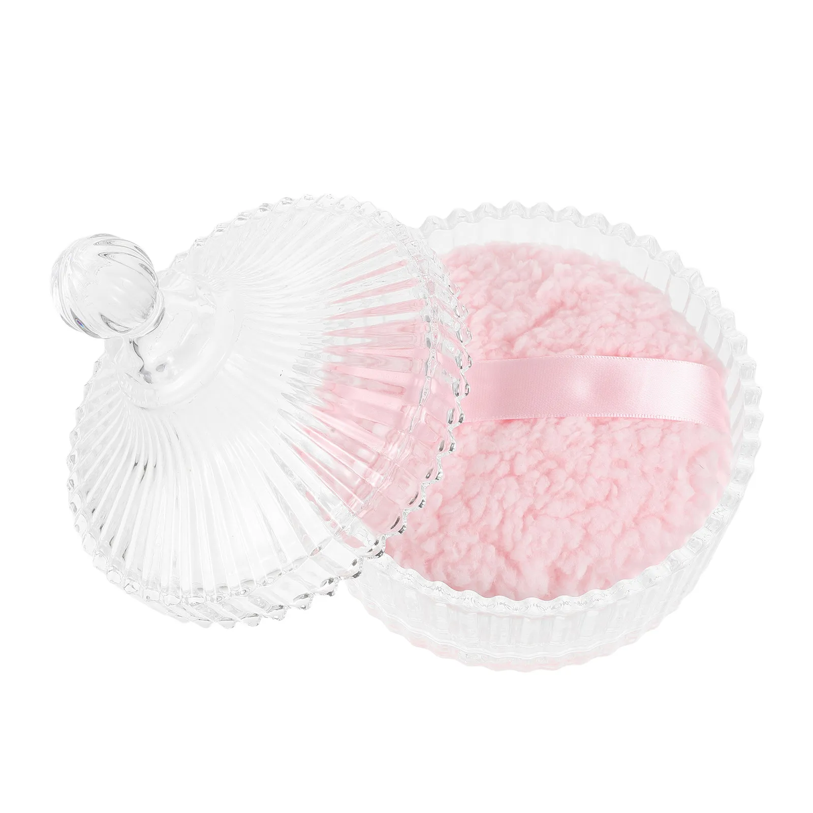 

Большая стеклянная банка для пудры с очень мягкой кистью-спонжем для макияжа и тела, моющаяся, для женщин, розовая, 135x45 см, эффективная для нанесения пудры