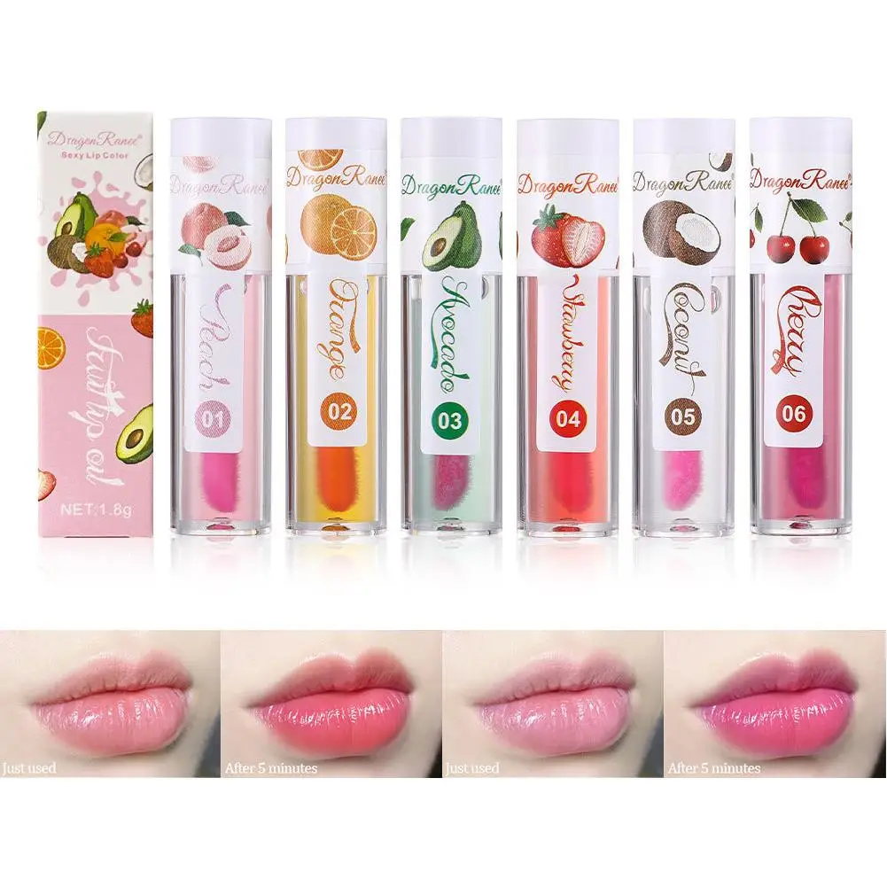 

Fruit Lip Balm Lip Oil Moisturizing Temperature Long Lasting Cosmetics Color Lipstick Lip Hydrating Gloss Chan K8y6