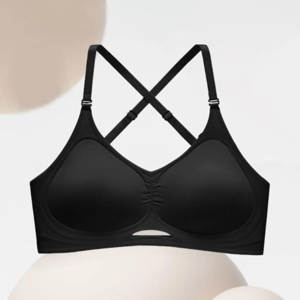 

Solid Color Shockproof Wireless Deep V Bra Traceless Anti-sagging Brassiere for Women Lingerie Adjustable Seamless Bras Sport