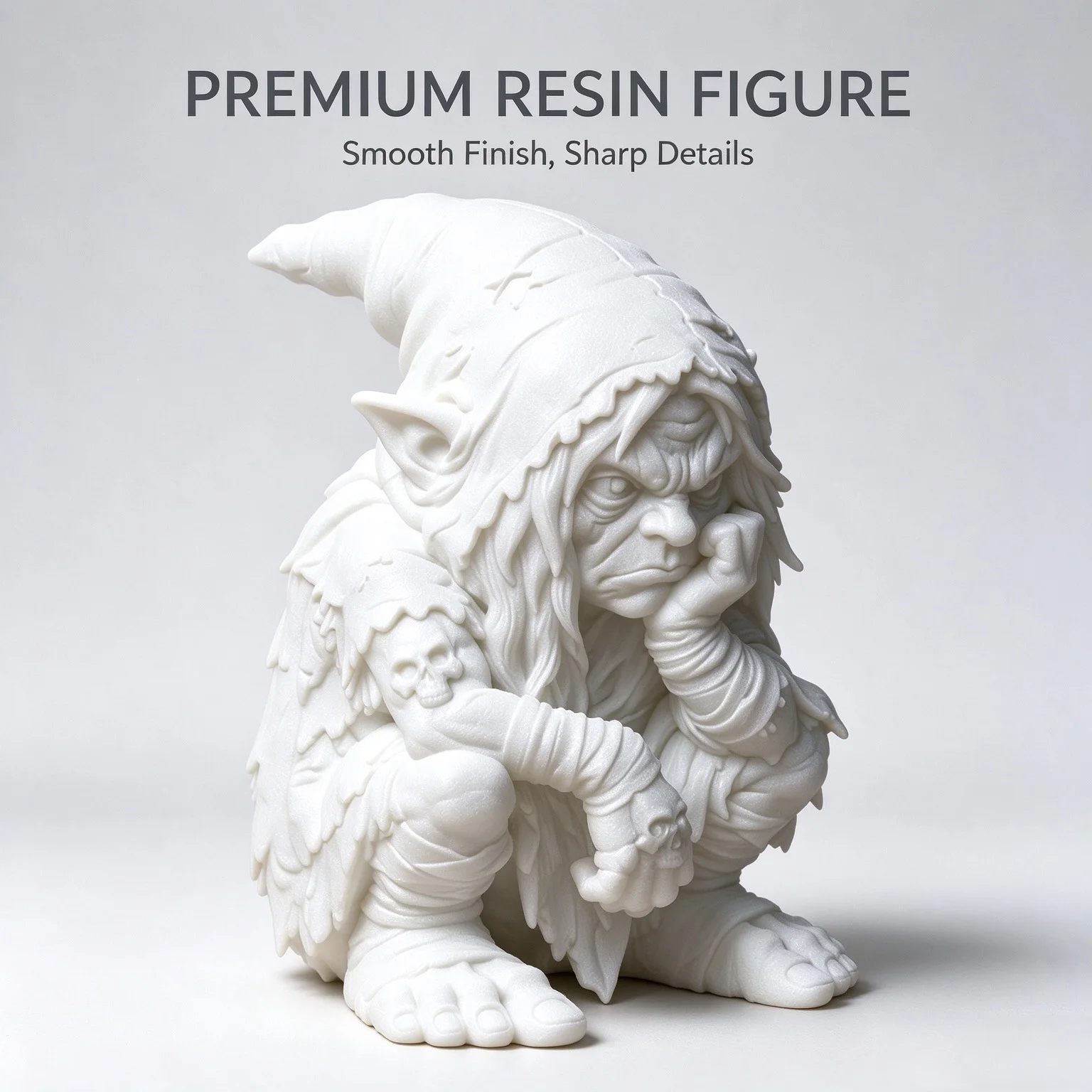 Mini Resin Figurine 7cm Fantasy DND Character Ornament Handheld Sculpture Home Desk Decor DIY Painting Blank White Model Gift