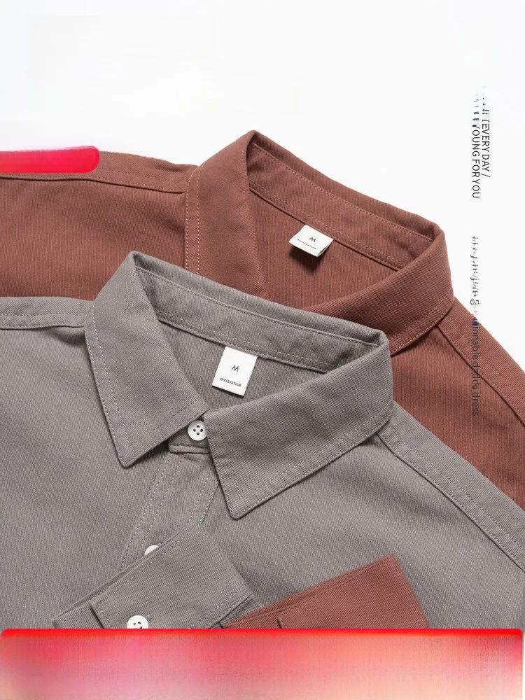 

Pure Cotton Long Sve irt Men's Loose Thi Sle Autumn Spring Seasonal Comfortable Casual Faionable andpa Clothing