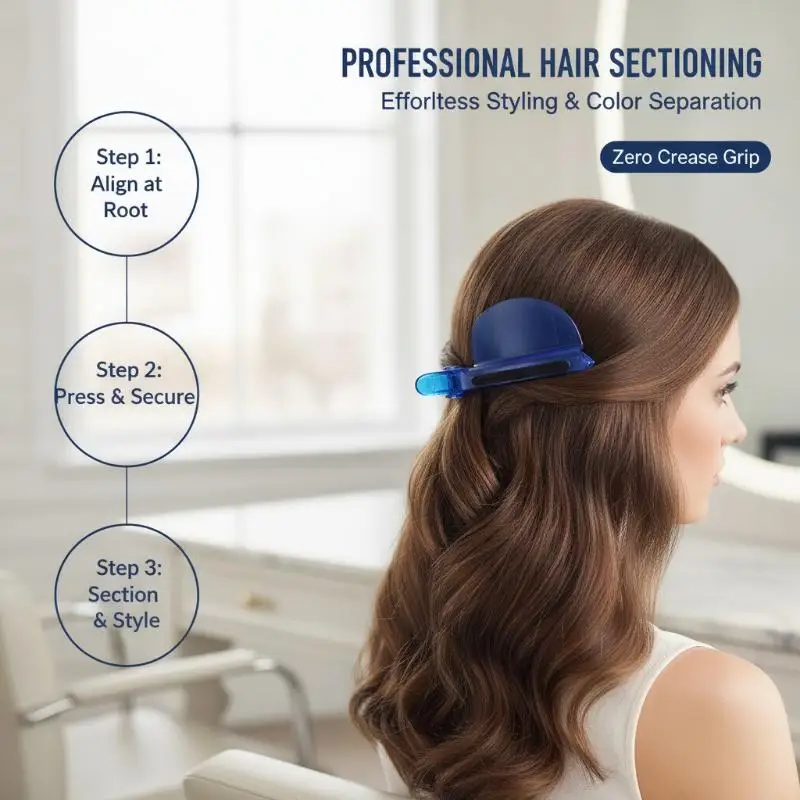 Wholesale 2 IN 1 Heat Insulation Protector Shield Sectioning Hair Clips For Salon Hair Extension Tools