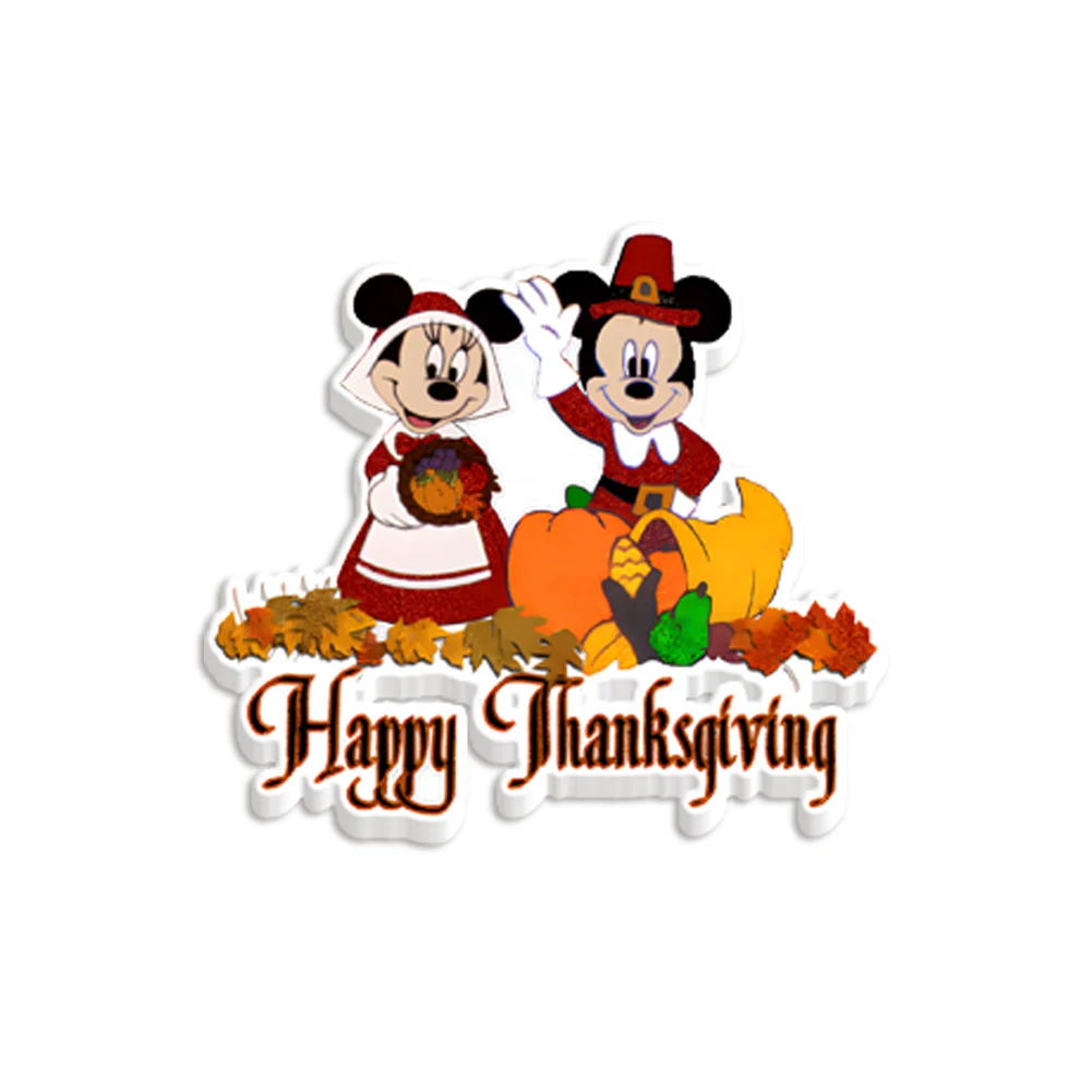 Disney Thanksgiving Happy Resin Charm Mickey Autumn Resin Planar Craft Supplies Cabochon Scrapbook 10 Pcs /Lot