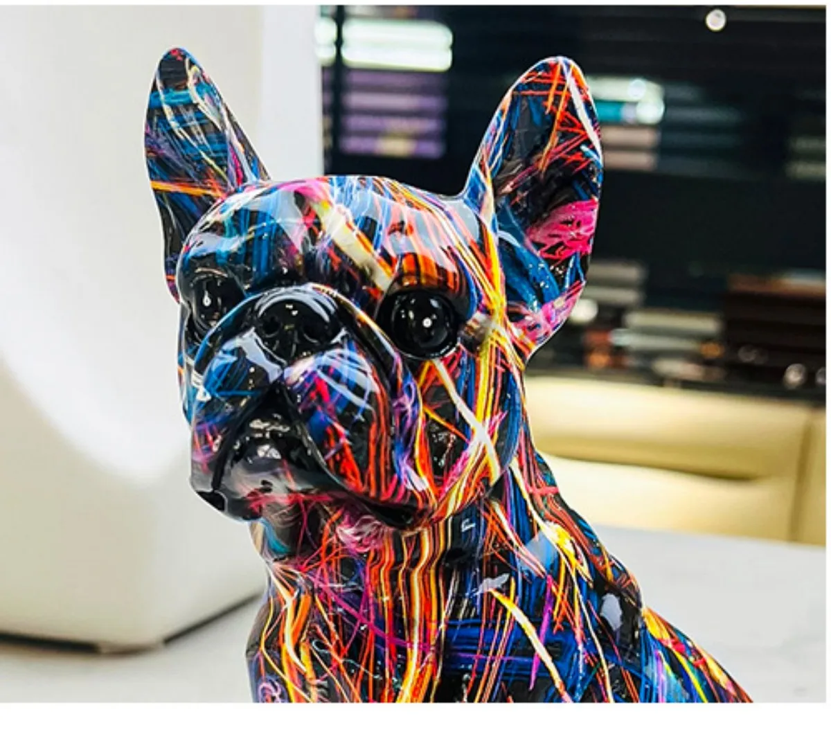 Creative Synthetic Resin Sitting Bulldog Home Furnishings Living Room Resin Crafts Office Animal Decorations Gift