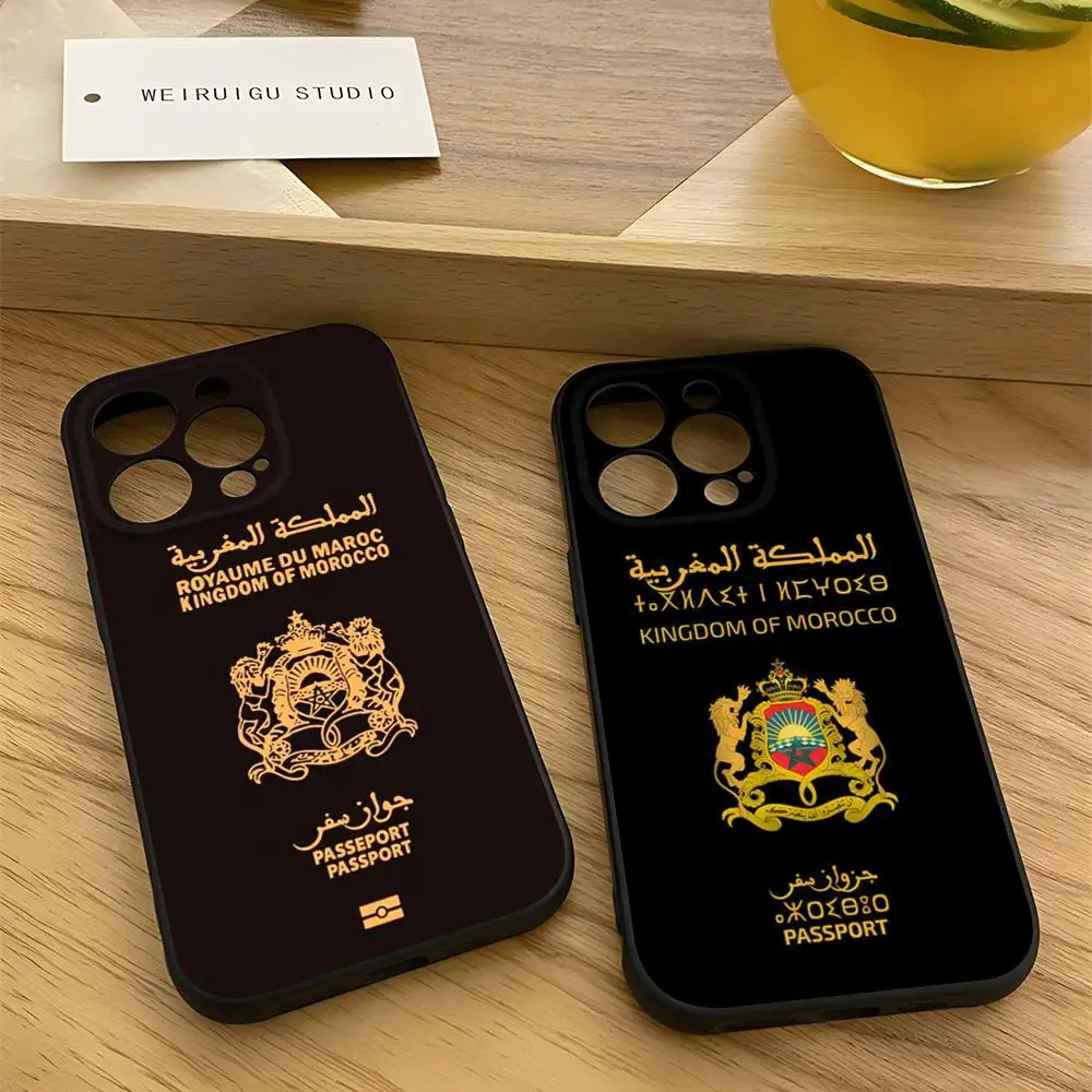 Morocco Passport Phone Case for 15 Pro Max iphone 14 Pro Max 12 13 Mini 11 Xr X Xs 8 7 Plus Silicone Back Cover