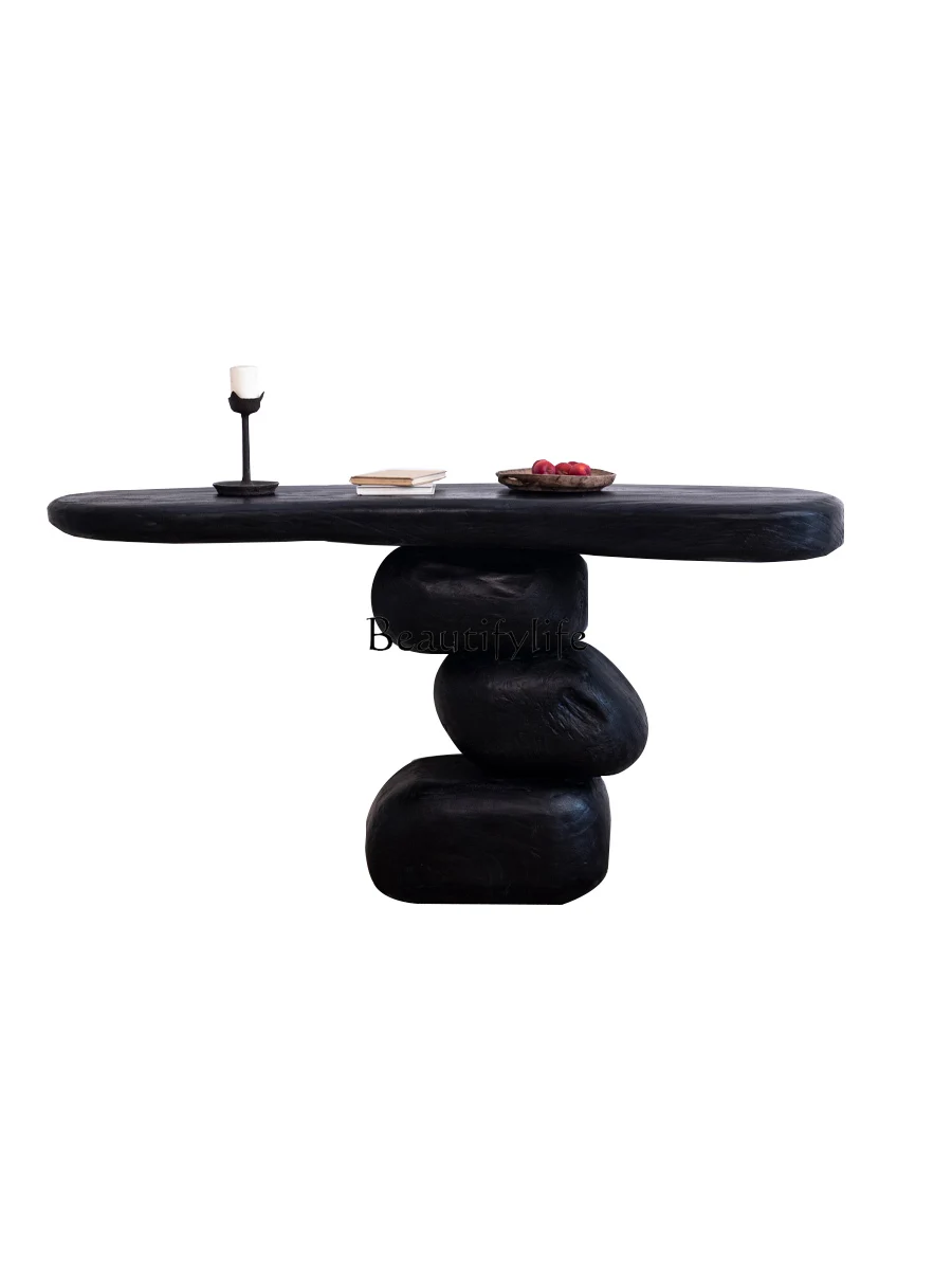

Wabi Sandy Wind Solid Wood Entrance Table B & B Art Hotel Decoration Creative Side