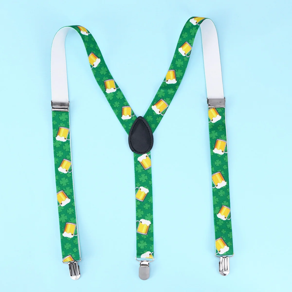 

Elastic Suspenders for Men Women Print Clip on Adjustable Strong Clamps Great for Jeans Trousers Shorts Hold