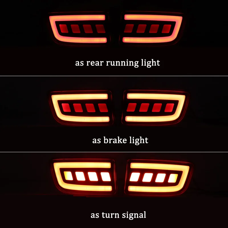 For Toyota Prado 120 03-09 FJ120 3-in-1 Functions 12V LED Bumper Light Brake Light Rear Fog Lamp Dynamic Turn Signal Reflector