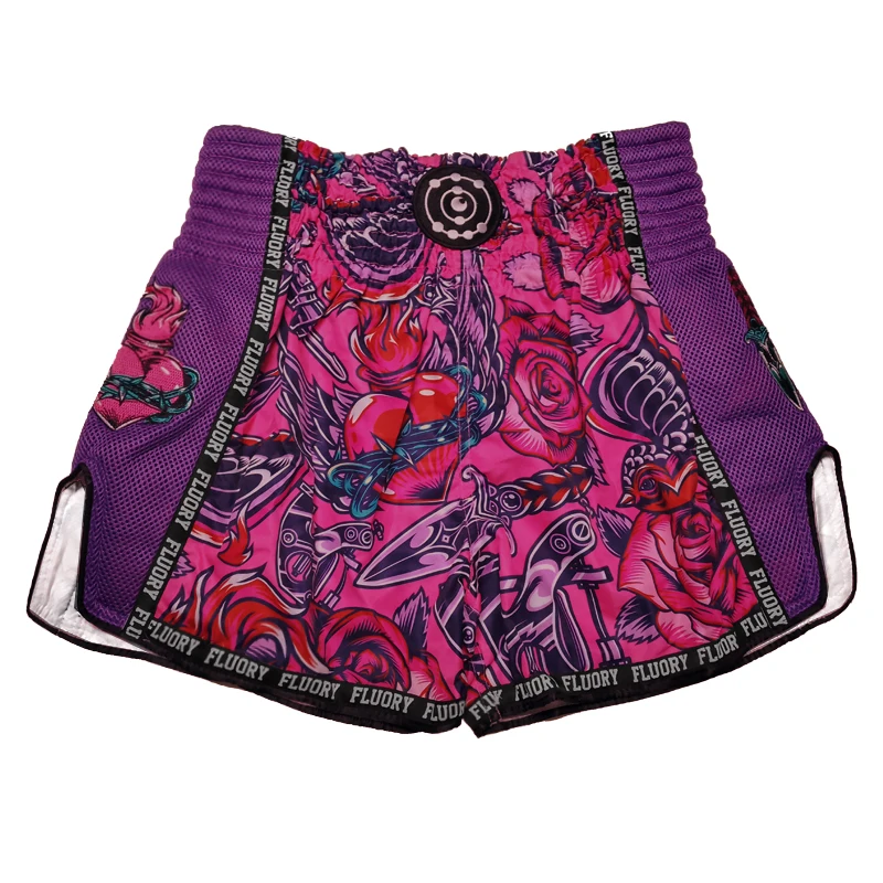 فلوري الملاكمة التايلاندية السراويل زهرة طباعة الملاكمة التدريب السراويل النساء الملاكمة الملابس Famale القتال الحرة السراويل القتال الحرة مخصص