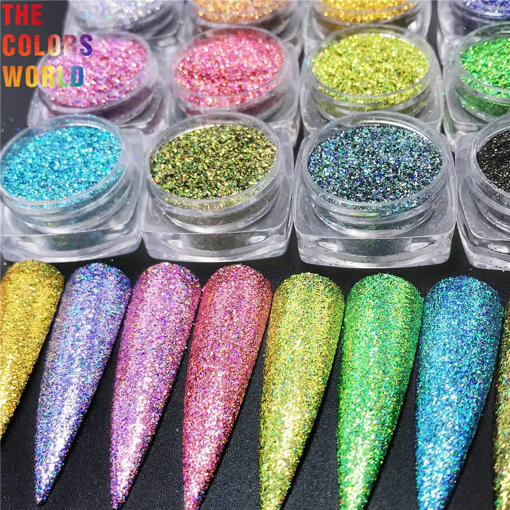 

TCT-336 Holographic Solvent Resistant 0.2MM Hexagon Glitter For Nail Art Decoration Tattoo Eye shadow MakeupTumbler Crafts DIY