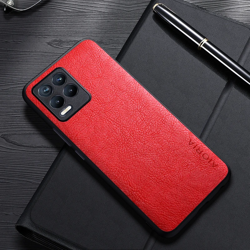 Case For Realme 8 Pro 8S Q3i V13 4G 5G Simple Design Luxury Leather Business Cover For Realme 8i Case