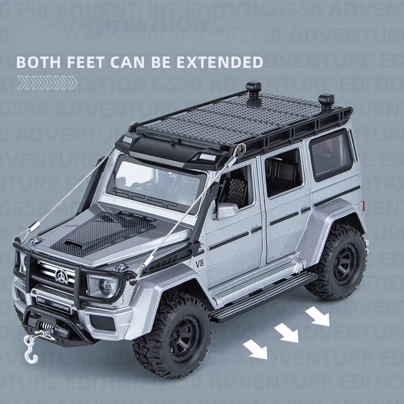 

1:24 Benz G550 Alloy Diecast Toy Car Model Off Road Vehicle Model With Pull Back Sound and Light SUV Toy Boys Gifts