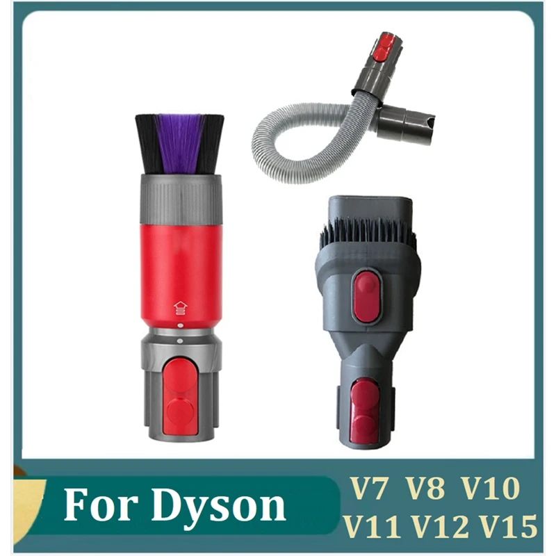 

Для пылесоса Dyson V7 V8 V10 V11 V12 V15, мягкая щетка для удаления пыли без следов + 2 в 1 щетка + удлинитель шланга