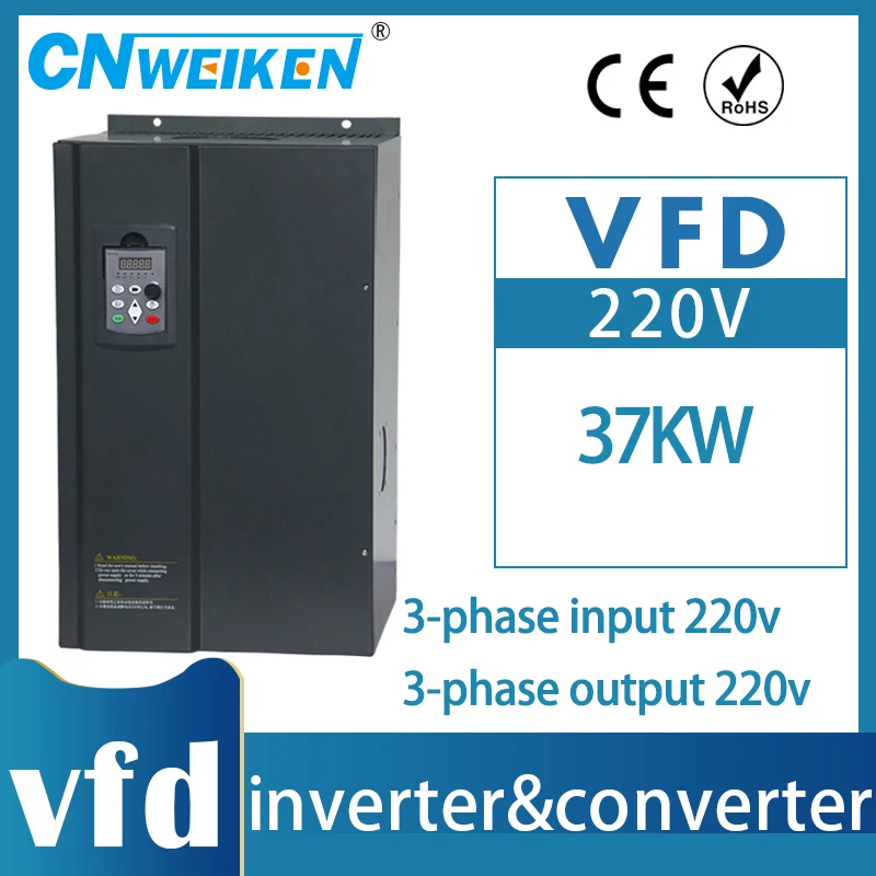 AC 220v VFD 3-phase 220V input to  220V 3-phase output 37kw 45kw 55kw frequency converter inverter for control motor