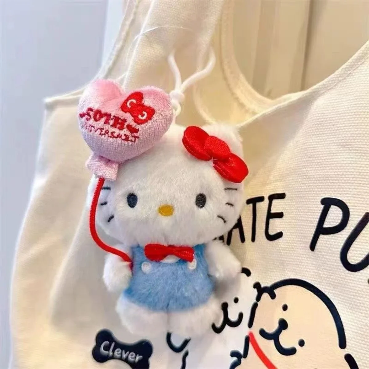 Genuine Hello Kitty Keychains Miniso 50Th Anniversary Cartoon Plush Backpack Accessories Fill Doll Decoration Toys for Kids