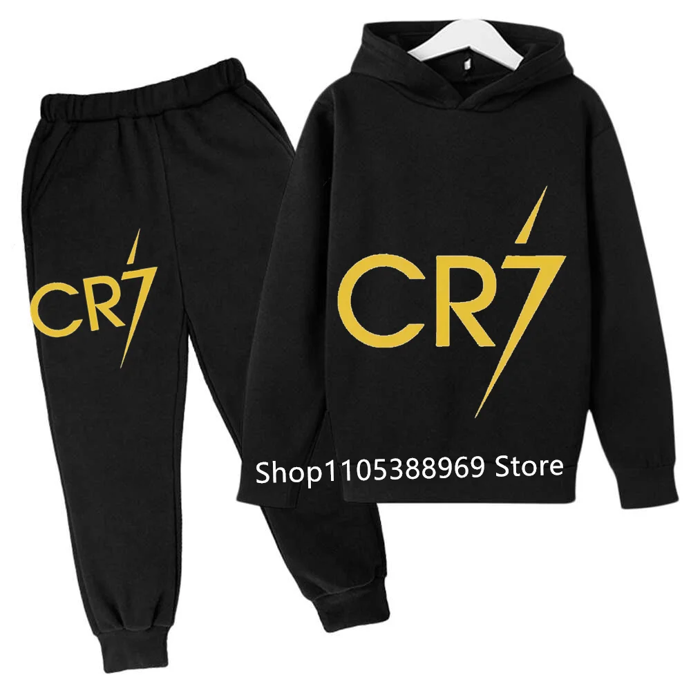 Ronaldo CR7 Print Football Idol Clothing Children Hoodie 2pcs Set Pants Suit Kids Boys Tracksuit Girls Clothing Sport Tracksuits