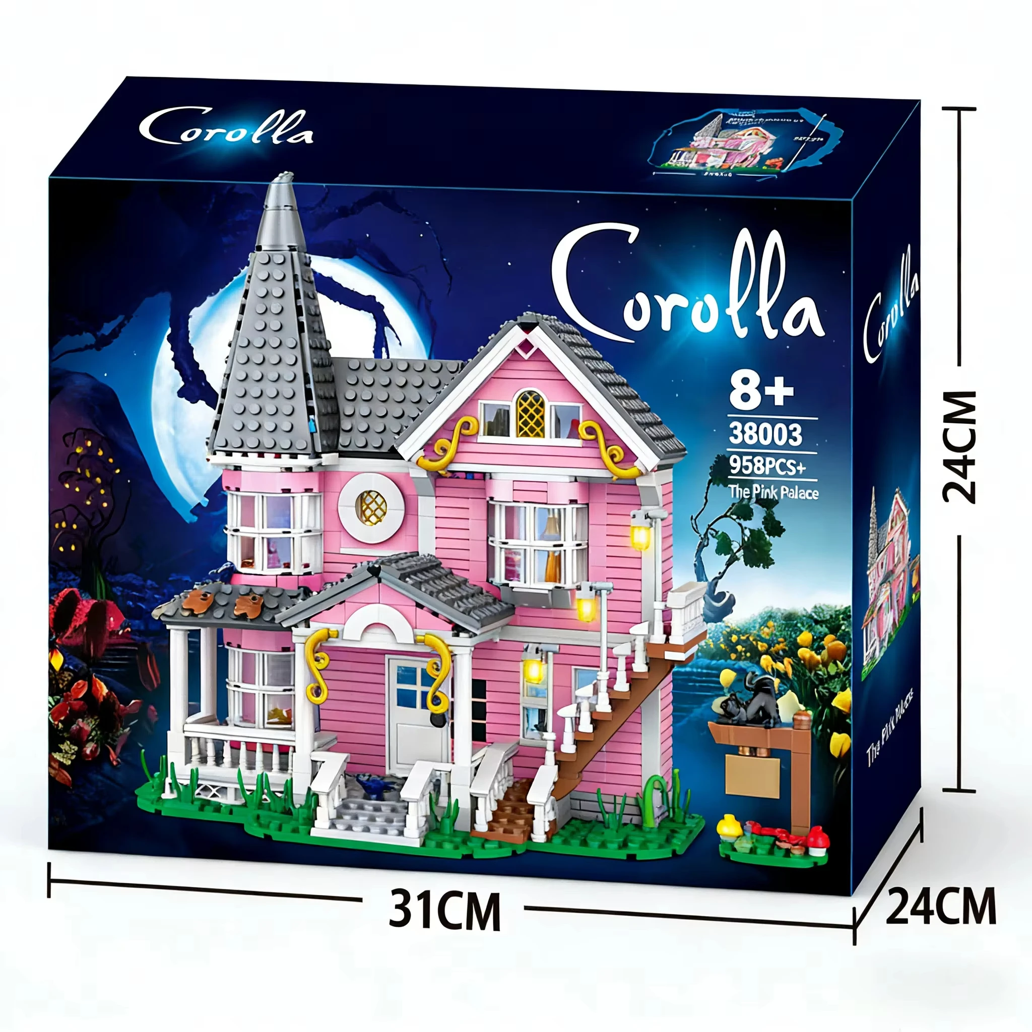 Coraline‘s Iconic Pink Palace Building Blocks Set,Fantasy Haunted House Model for Display,Unique Collector’s Gift for Movie Fans view 3
