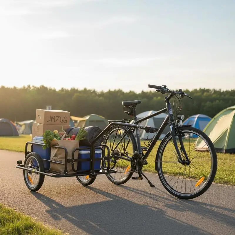

Bike Cargo Trailer Bicycle Trailer Cargo Storage Cart w/ Hitch Cycling Camping Luggage Storage Carrier Transport Steel Black
