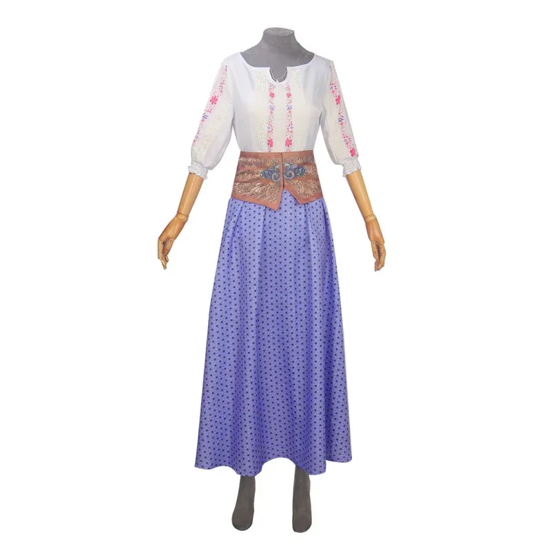 

lili 123Games Lucy Gray Baird Cosplay Costume Adult Women Shirt Dress with Belt Purple Skirt Outfits Halloween Carnival Party Su