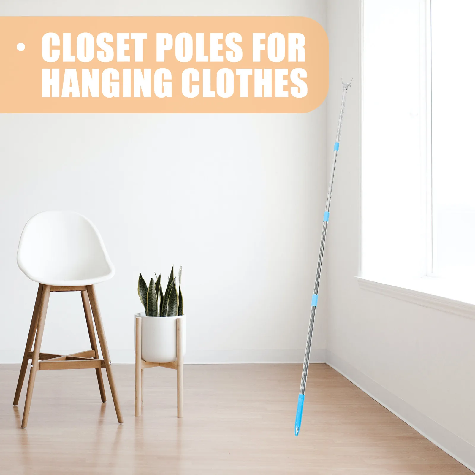 Telescoping Clothes Rail Adjustable Length Stainless Steel Closet Poles for Hanging Clothes Retractable Pole Easy