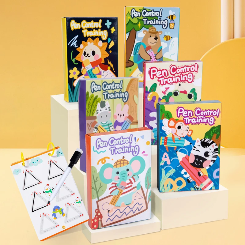 Reusable Magic Tracing Workbook Letter Number Drawing Pen Control Training Logic Thinking Game Learning Educational Toys Gifts