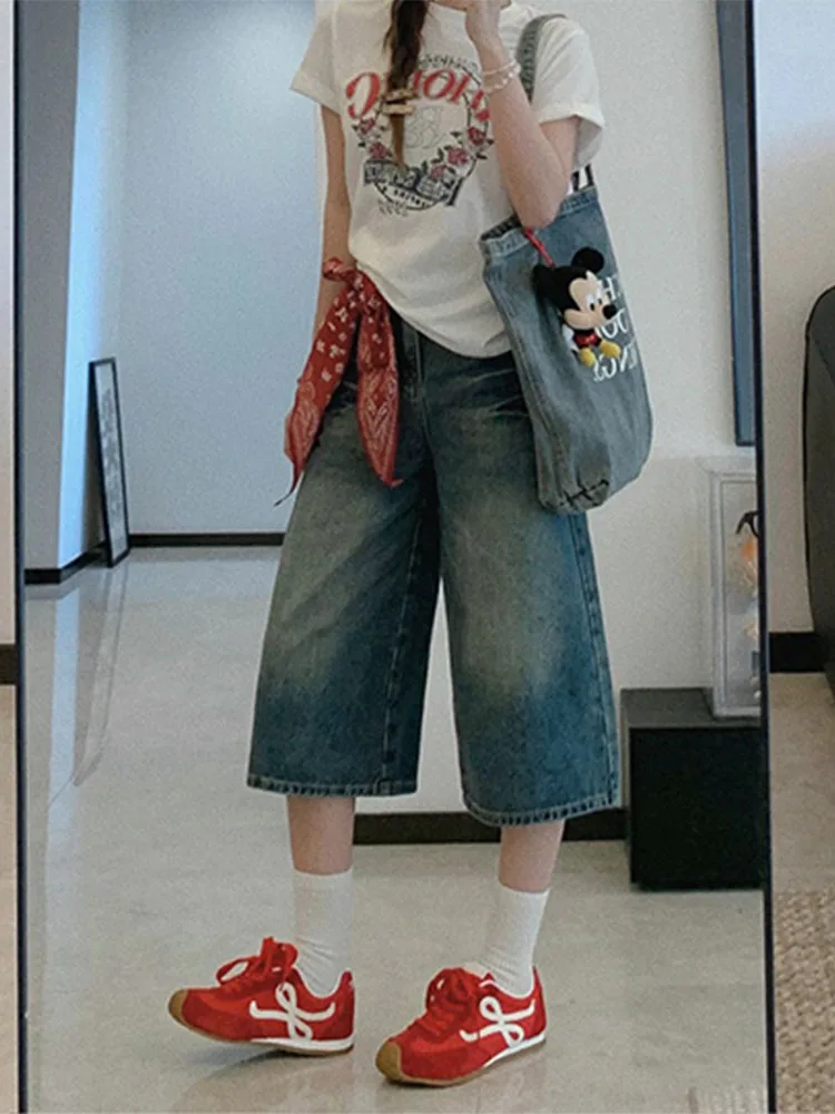 

Джинсы Seven-Five с высокой талией и широкими штанинами, женские тонкие новые осенние свободные брюки среднего размера с прямыми трубками из пяти предметов